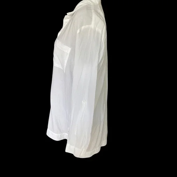 Cloth & Stone Tunic Top Long Sleeve Button Up Shirt White Casual Size M - Picture 4 of 5